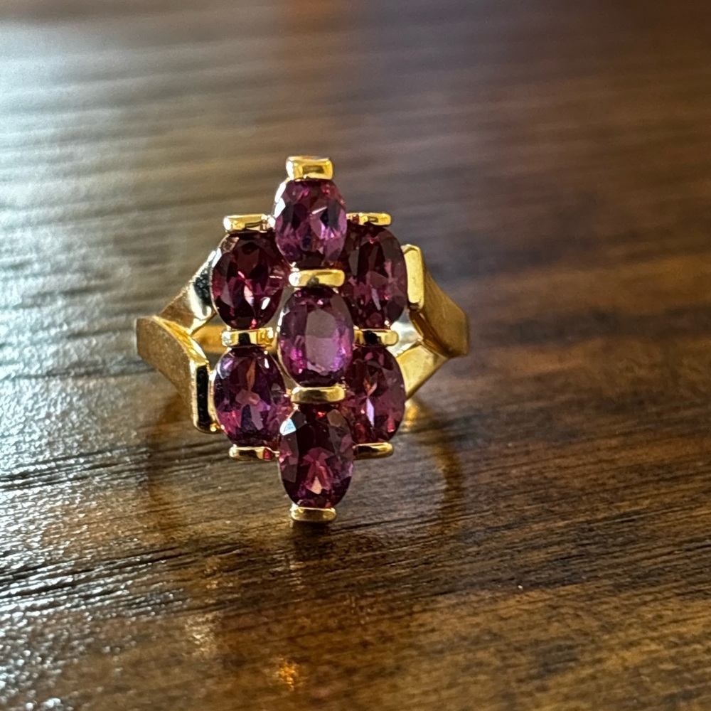 14k Gold Ring with RARE TANGA MINE garnets